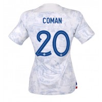 Camiseta Francia Kingsley Coman #20 Segunda Equipación Replica Mundial 2022 para mujer mangas cortas